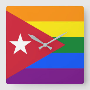 LGBT Cuba Square Wall Clock