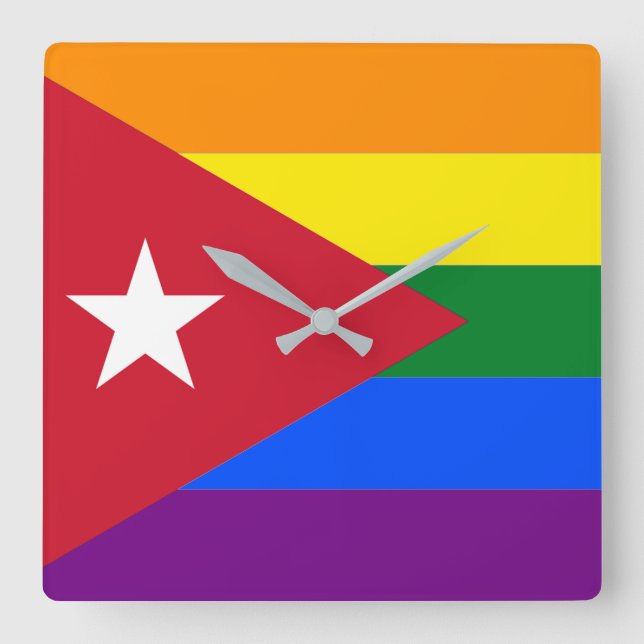 LGBT Cuba Square Wall Clock (Front)