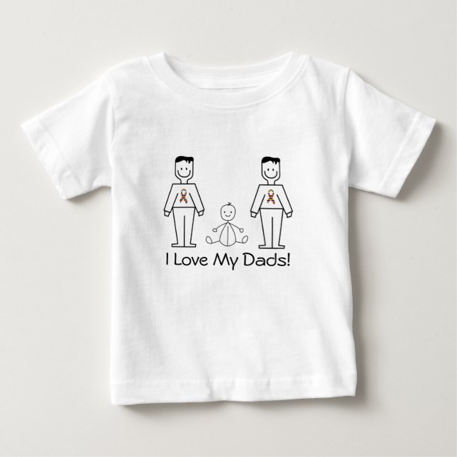 LGBT Customisable 2 Dads & A Baby T-Shirt (Front)