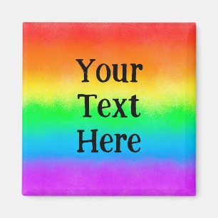 LGBT Customisable Text   Rainbow Flag Magnet