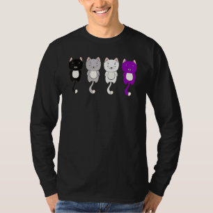 Lgbt Cute Animal Cats Ace Pride Asexuality Flag As T-Shirt