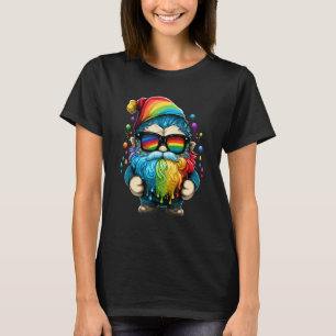 LGBT Cute Gnome Gay Pride LGBTQ Rainbow Flag Pride T-Shirt