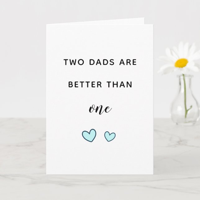 LGBT dads Gay fathers day Two dads cute modern  Card (Small Plant)