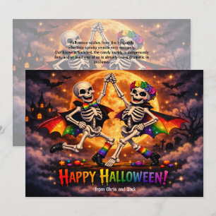 🕷️🌈LGBT Dancing Bones & Rainbow Moons card