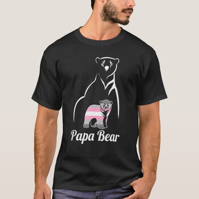 Lgbt Demigirl Papa Bear Demigender Pride Flag T-Shirt (Front)