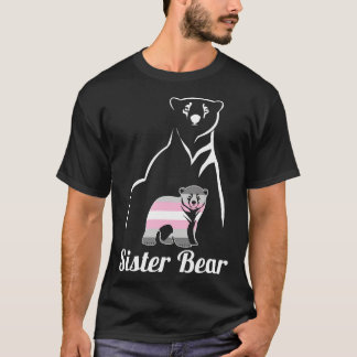 LGBT Demigirl Sister Bear Demigender Pride Flag T-Shirt