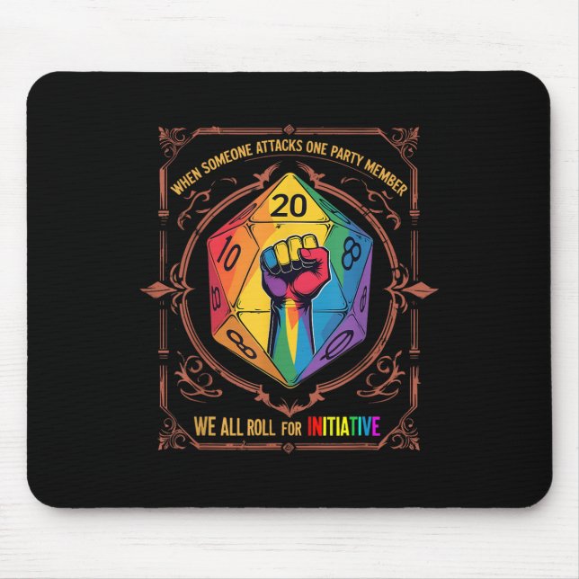 Lgbt Dnd Shirt When Someone Attacks One Party Memb Mouse Mat (Front)