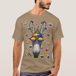 LGBT Donkey Gay Pride Month Animal Rainbow Lesbian T-Shirt