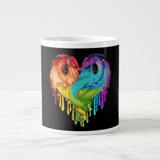LGBT Dragon Large Coffee Mug (Front)