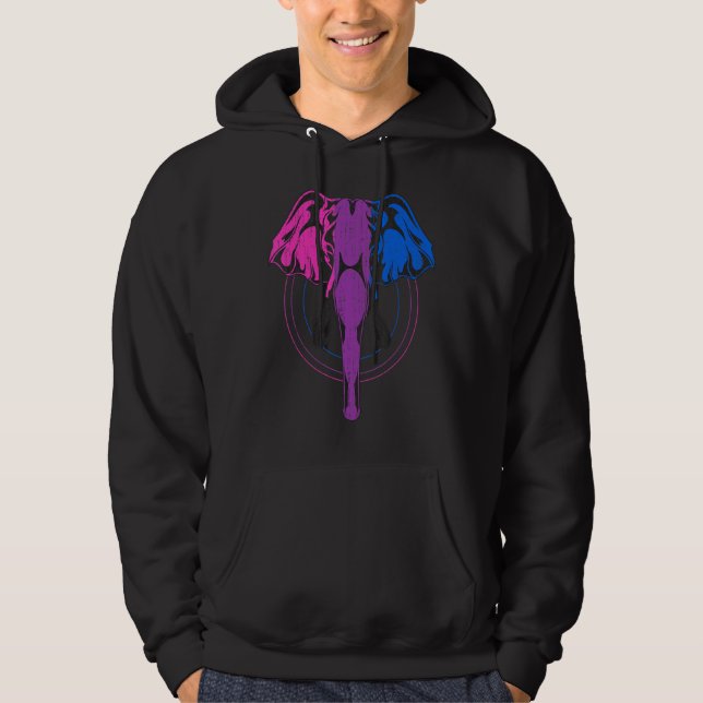 Lgbt Equality Bisexuality Flag Elephant Bi Pride B Hoodie (Front)