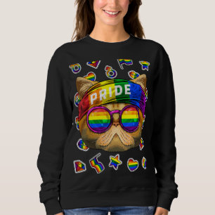 Lgbt Exotic Shorthair Gay Pride Month Cat Rainbow Sweatshirt