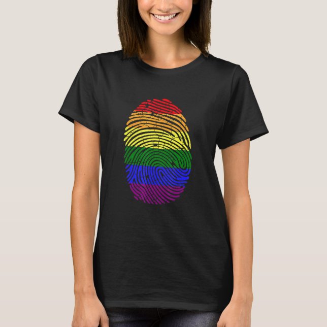 LGBT Finger Print LGBTQ T-Shirt (Front)