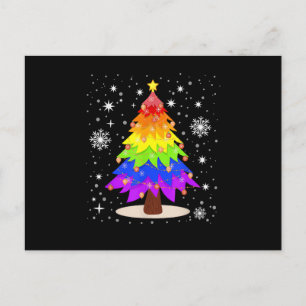 LGBT Flag Christmas Tree Merry Christmas Gay LGBT Holiday Postcard