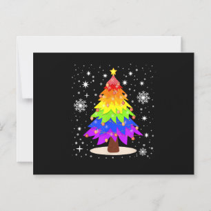 LGBT Flag Christmas Tree Merry Christmas Gay LGBT Magnetic Invitation