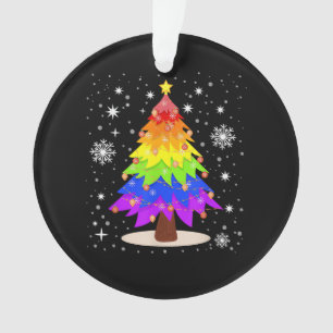 LGBT Flag Christmas Tree Merry Christmas Gay LGBT Ornament