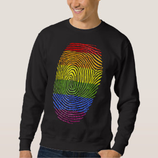 Lgbt Flag Fingerprint Proud Lgbt Pride Sweatshirt