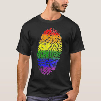 Lgbt Flag Fingerprint Proud Lgbt Pride T-Shirt