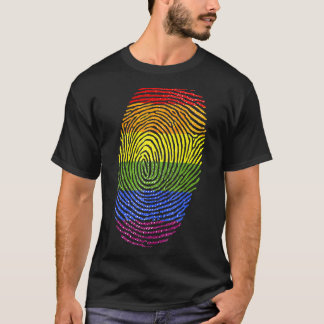 Lgbt Flag Fingerprint Proud Lgbt Pride T-Shirt