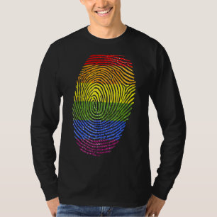 Lgbt Flag Fingerprint Proud Lgbt Pride T-Shirt