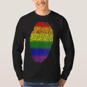 Lgbt Flag Fingerprint Proud Lgbt Pride T-Shirt