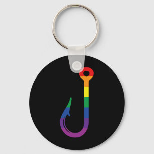 Lgbt Flag Fishing Hook Gay Angler Queer Pride Rain Key Ring