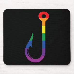 Lgbt Flag Fishing Hook Gay Angler Queer Pride Rain Mouse Mat