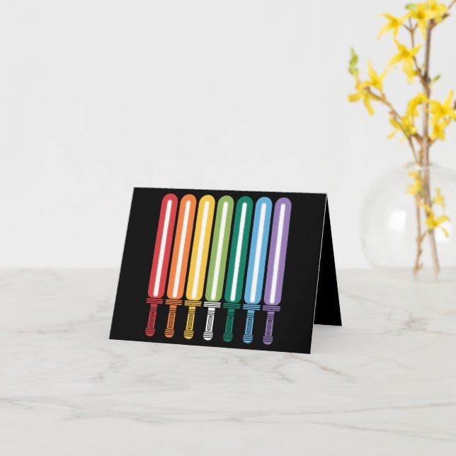 LGBT Flag Gay Pride  Card (Yellow Flower)