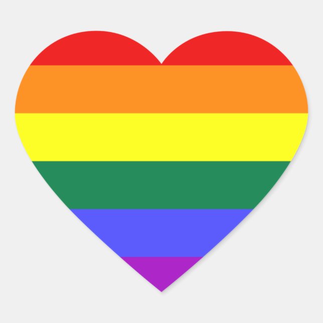 LGBT Flag Heart Sticker (Front)