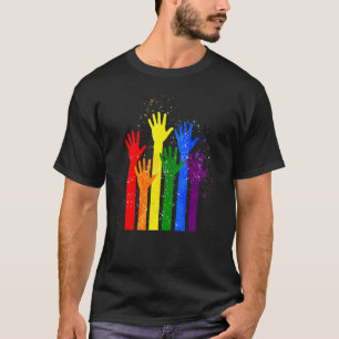Lgbt Flag Lgbt Pride Hand Equality Human Rights Ci T-Shirt