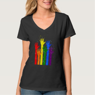 Lgbt Flag Lgbt Pride Hand Equality Human Rights Ci T-Shirt