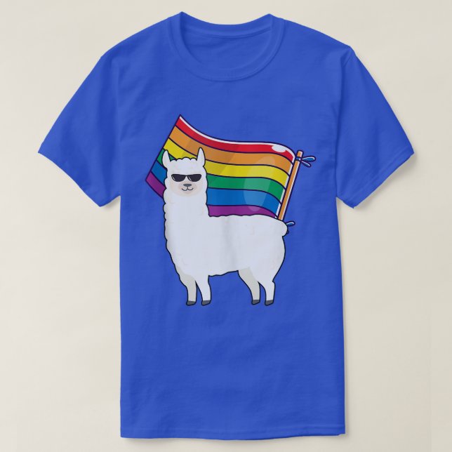 LGBT Flag  Llama Gay Lesbian Resist Men Women Gift T-Shirt (Design Front)