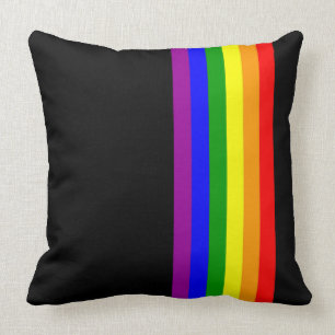 LGBT Flag on Black Cushion