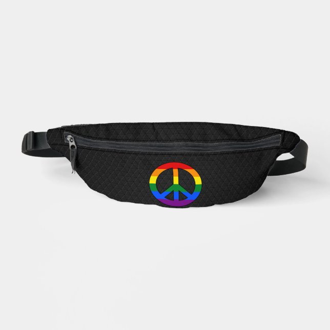 LGBT flag peace sign  Bum Bags (Front)