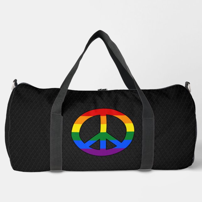 LGBT flag peace sign  Duffle Bag (Front)