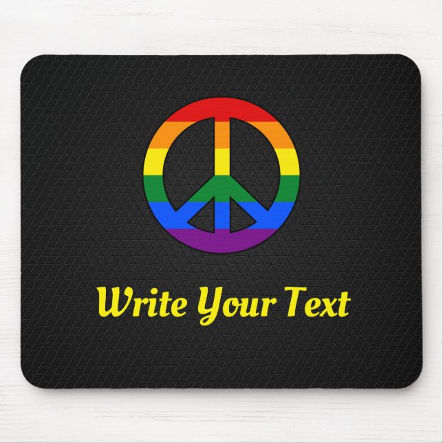 LGBT flag peace sign  Mouse Mat (Front)
