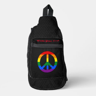 LGBT flag peace sign Sling Bag