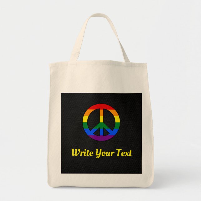 LGBT flag peace sign  Tote Bag (Front)