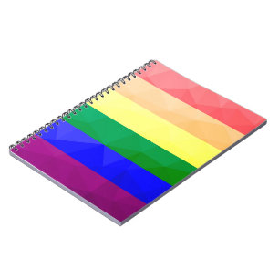 LGBT flag rainbow lines geometric mesh pattern Notebook