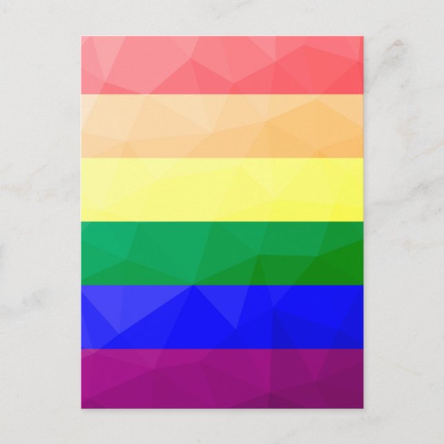 LGBT flag rainbow lines geometric mesh pattern Postcard (Front)