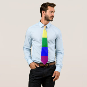 LGBT flag rainbow lines geometric mesh pattern Tie