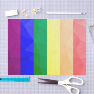 LGBT flag rainbow lines geometric mesh pattern Tissue Paper