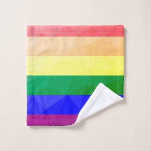 LGBT flag rainbow lines geometric mesh pattern Wash Cloth