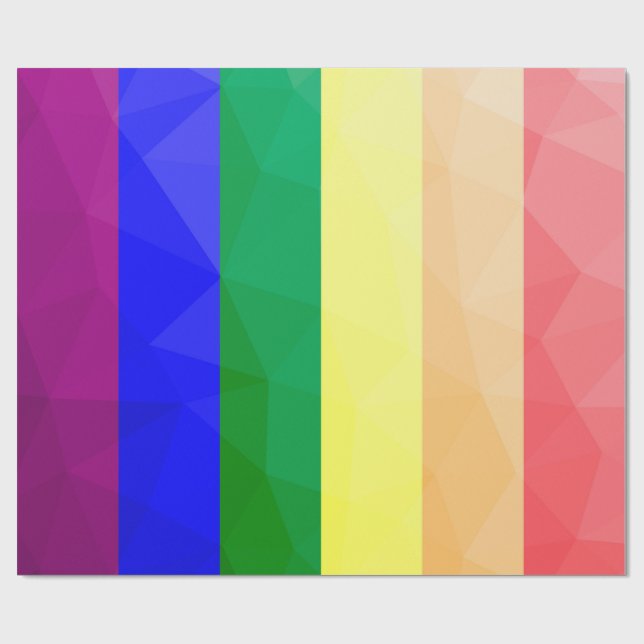 LGBT flag rainbow lines geometric mesh pattern Wrapping Paper (Flat)