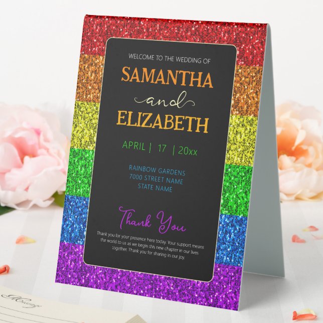 LGBT flag rainbow sparkles gay lesbian wedding (In SItu (Wedding))