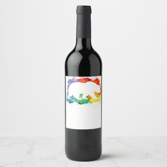 LGBT Flag Sounds Gay I am In  Copy Wine Label (Front)