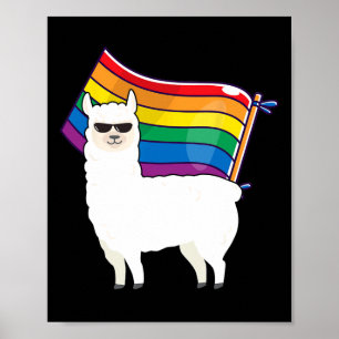 Lgbt Flag T Shirt Llama Gay Lesbian Resist Men Wom Poster