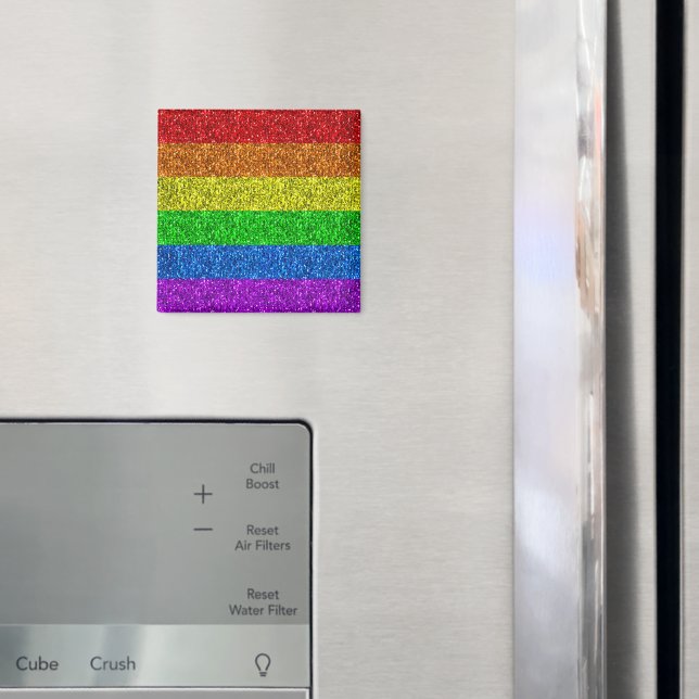 LGBT flag vibrant rainbow glitter faux sparkle Magnet (In Situ (Fridge))