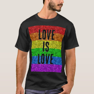 LGBT flag vibrant Sparkle Love text customize T-Shirt