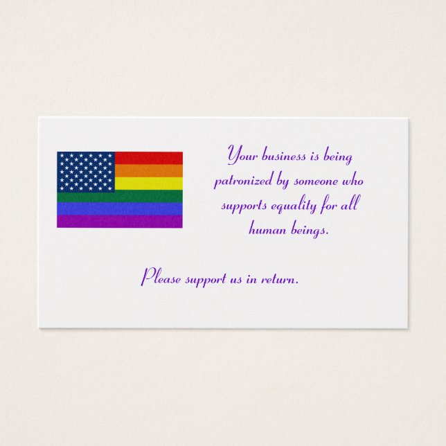 LGBT Flag, Your business is being patronised by... (Front)