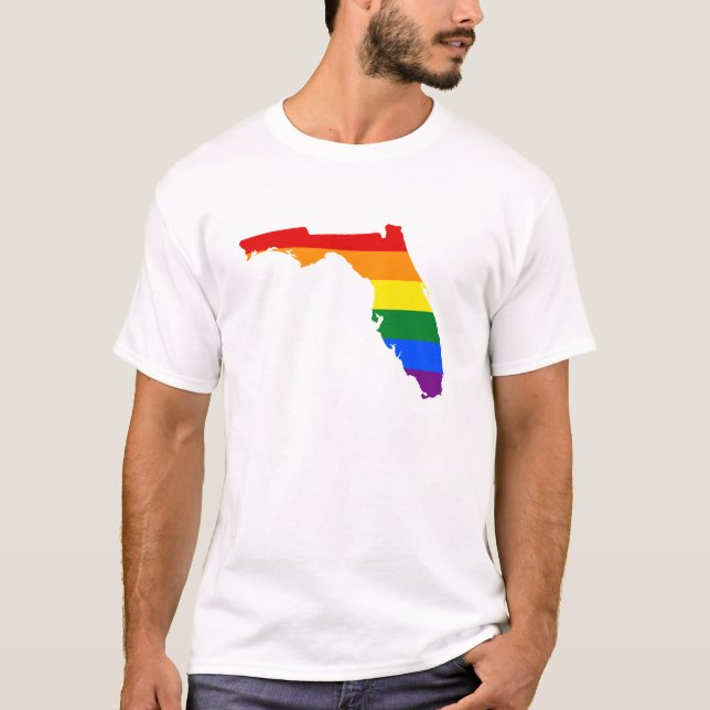LGBT Florida, US state flag map T-Shirt (Front)